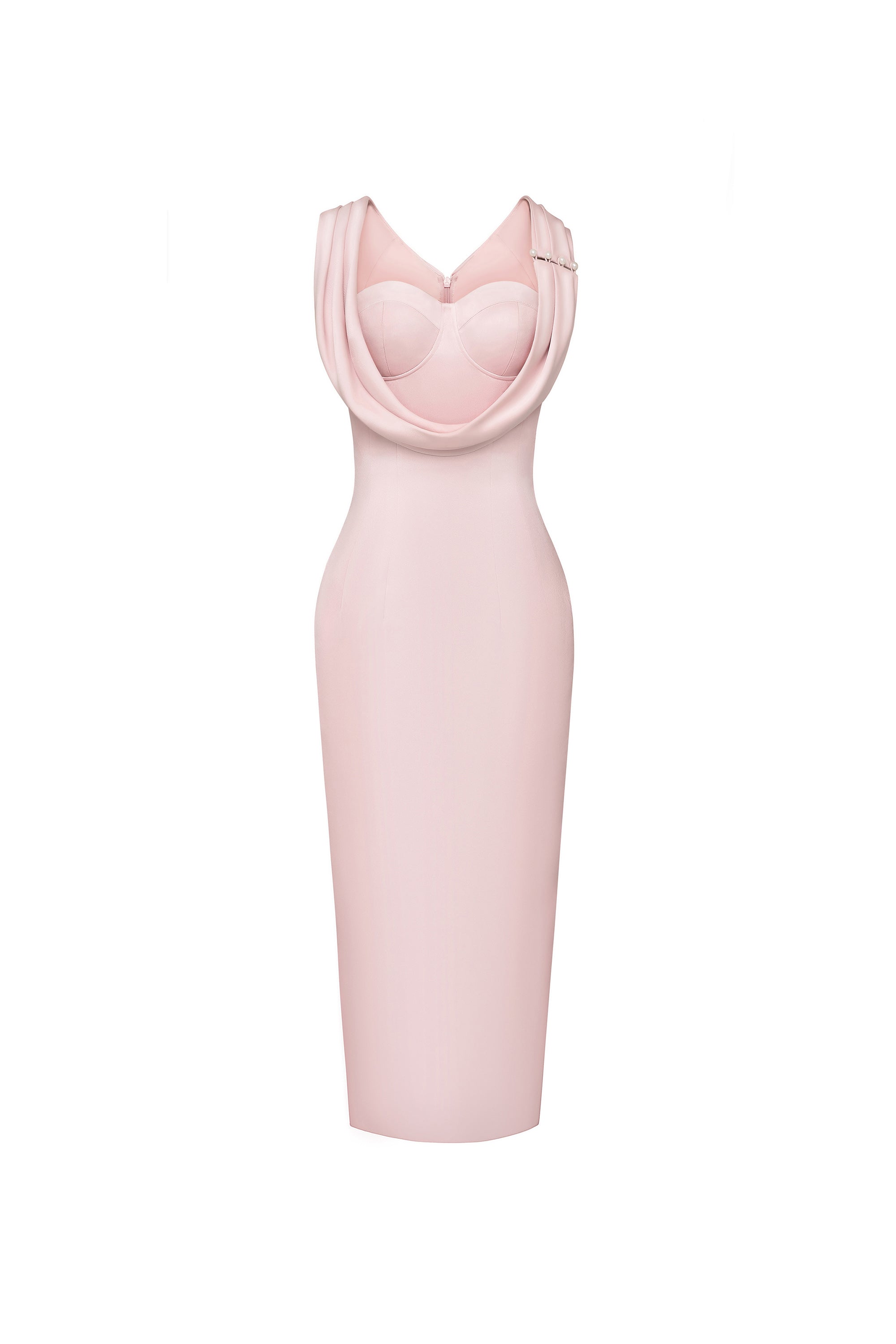 open lace back dress Caroline Kilkenny Grace Belted Pencil Dress, Cerise Pink main image 1