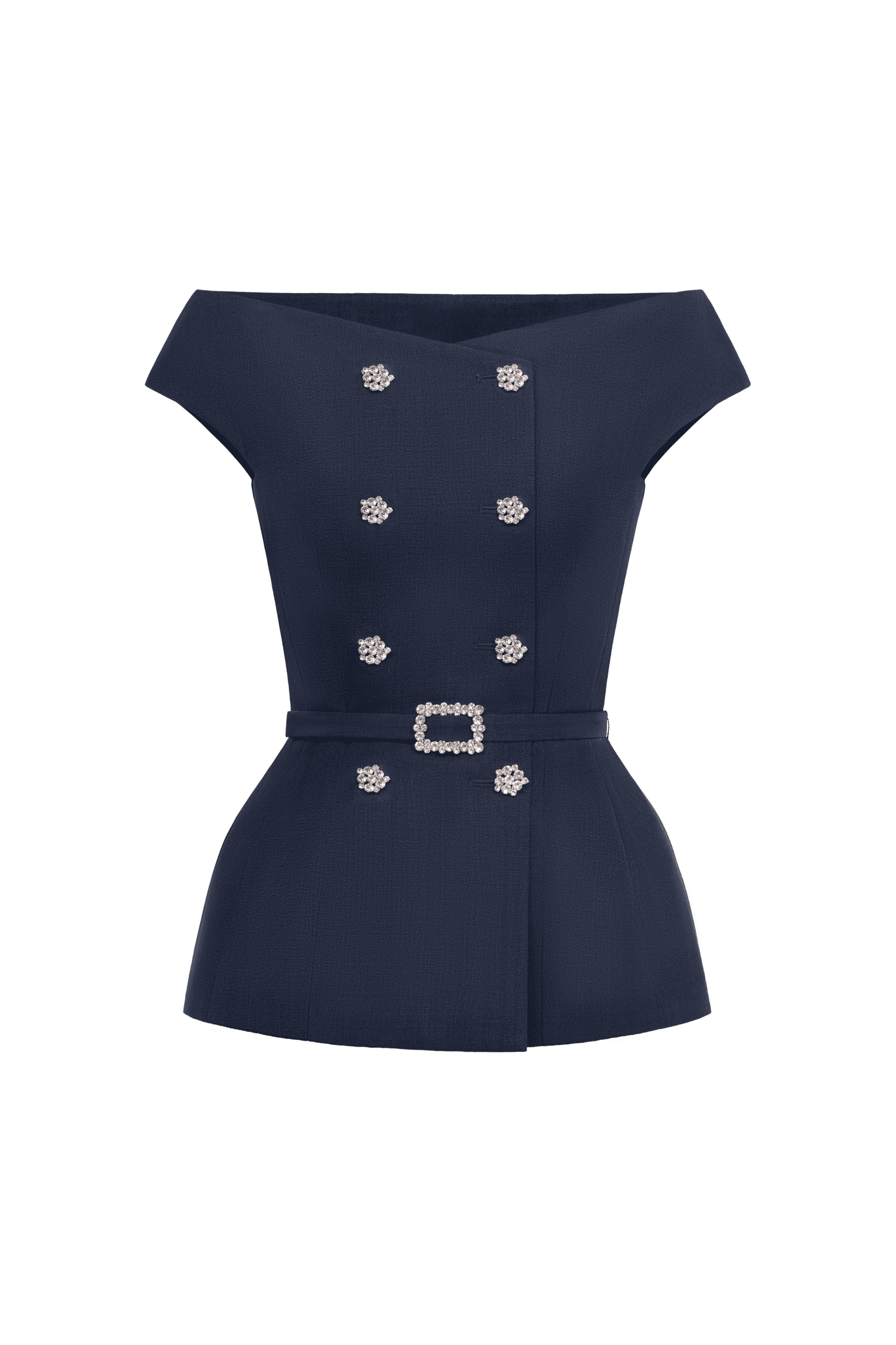 Klara Navy Peplum Top