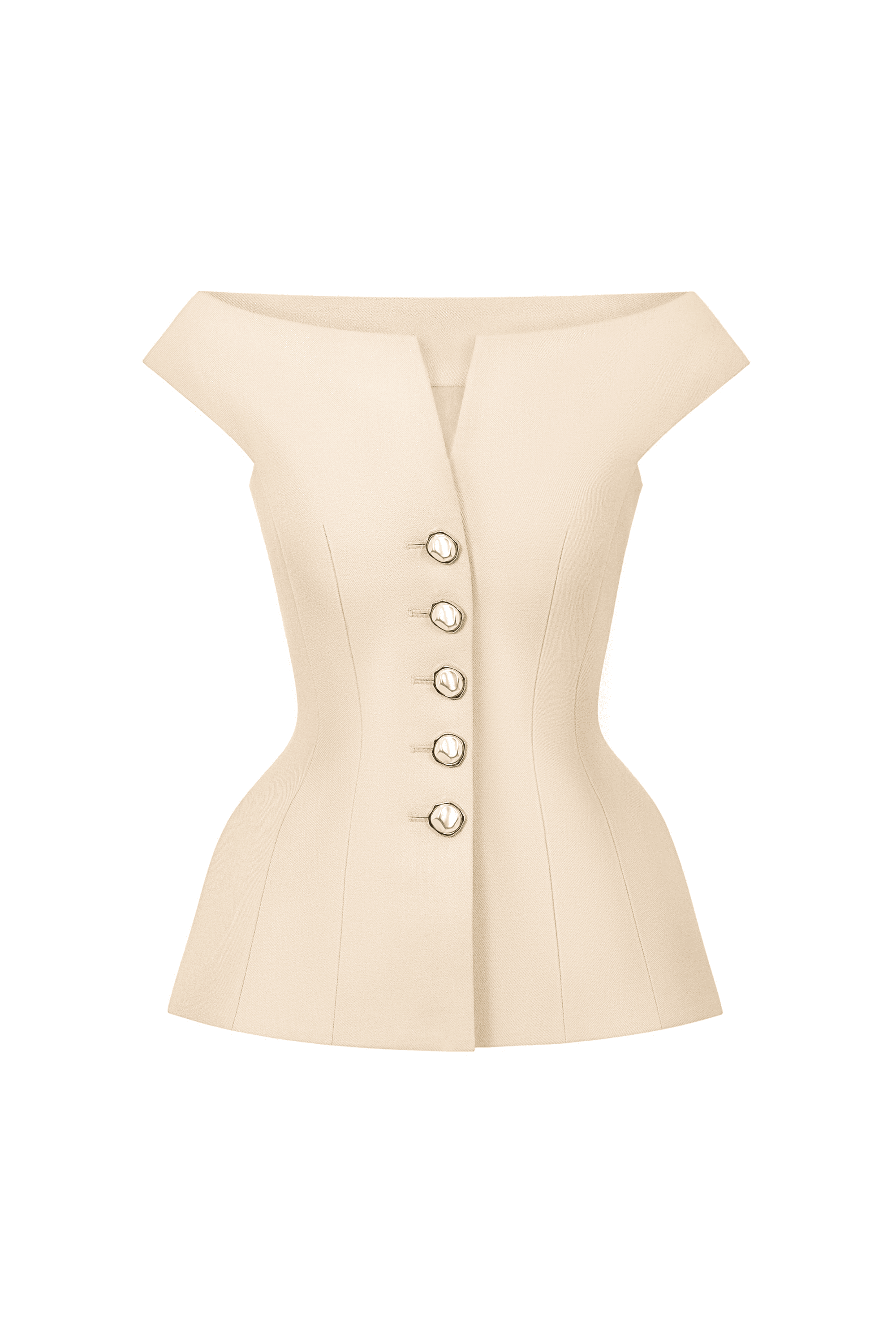Lumina Beige Peplum Top
