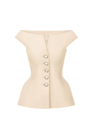 Lumina Beige Peplum Top