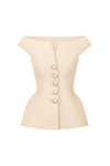 Lumina Beige Peplum Top