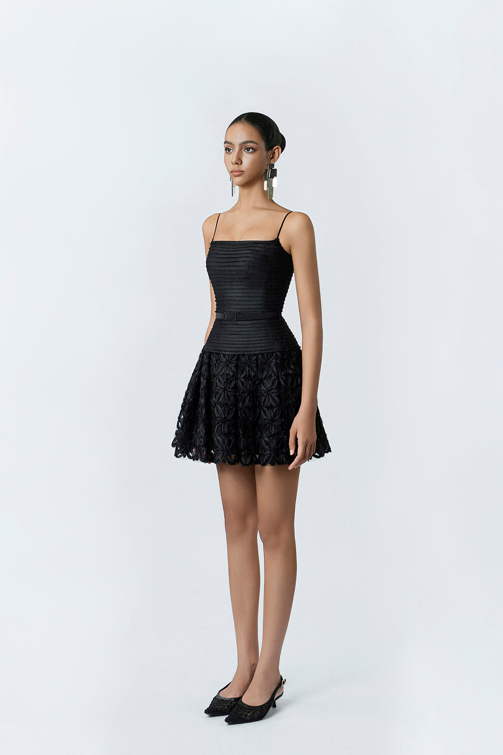 short black silk dress Althea Black A-Line Dress Black / L