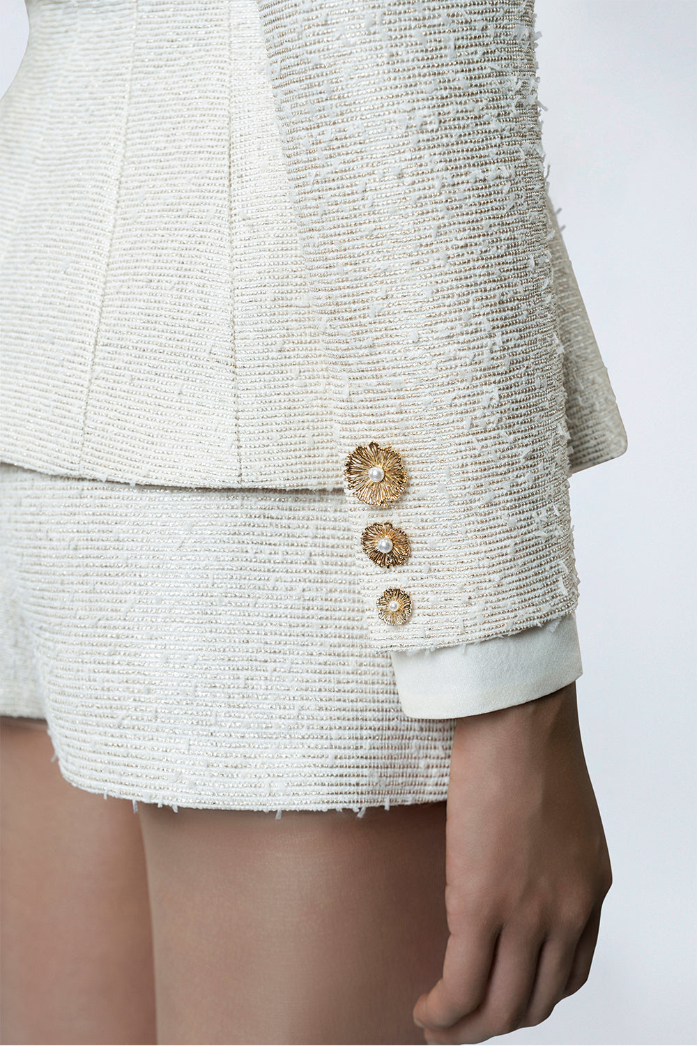 Alura Blazer - Detail Close-Up Tweed Fabric by DeTHEIA