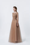 nude flared lace maxi dress, DeTHEIA