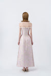 pink A-line midi dress with back zip, DeTHEIA De Nona Cometa