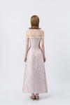 pink A-line midi dress with back zip, DeTHEIA De Nona Cometa