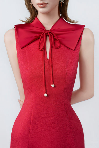 Carina Fuchsia Sailor-Collar Pencil Midi