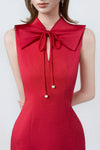 Carina Fuchsia Sailor-Collar Pencil Midi
