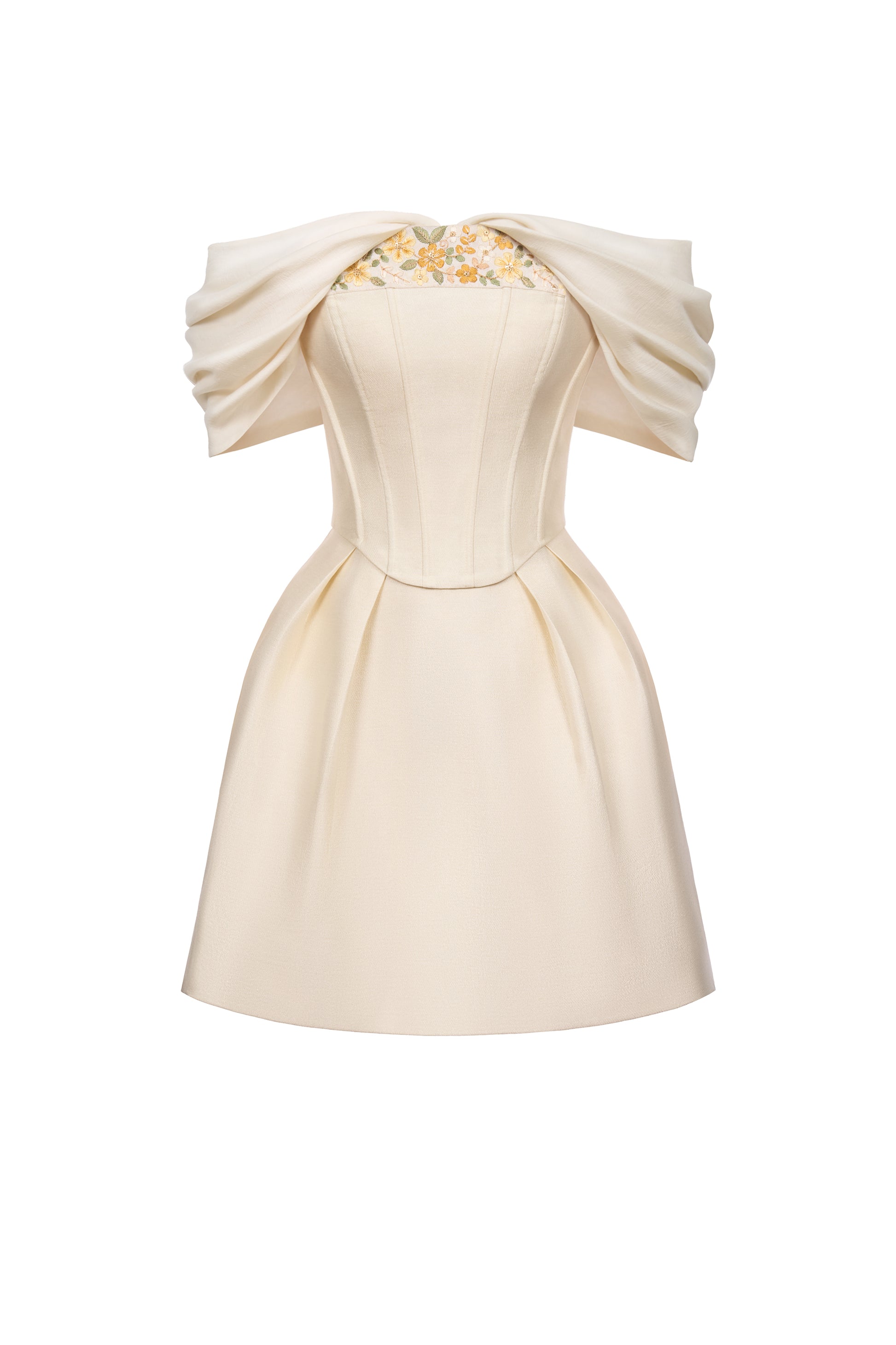 Fanny Beige A-Line Mini Dress Beige / L
