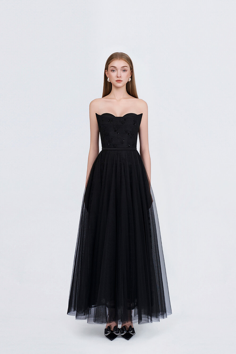 Demi Black A-Line Maxi Dress Black / L