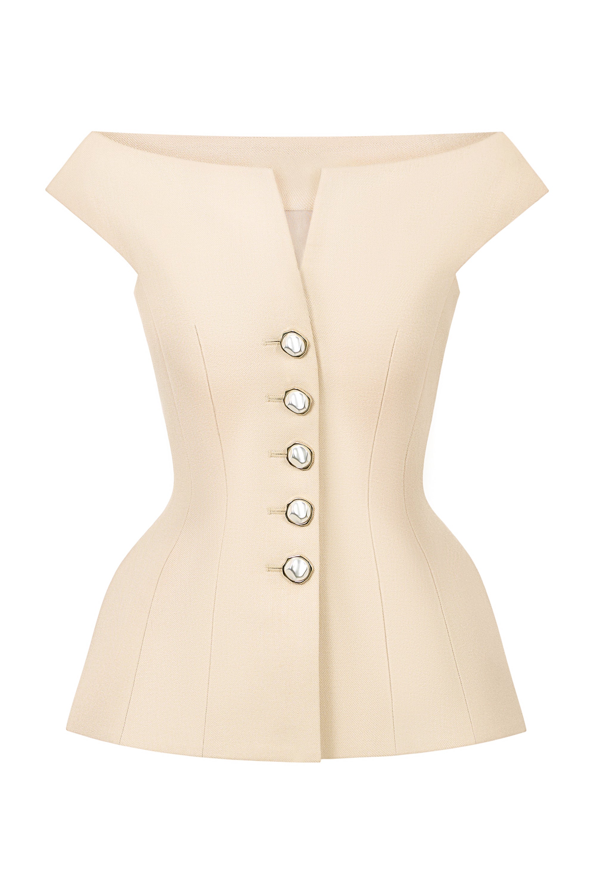 Lumina Beige Peplum Top