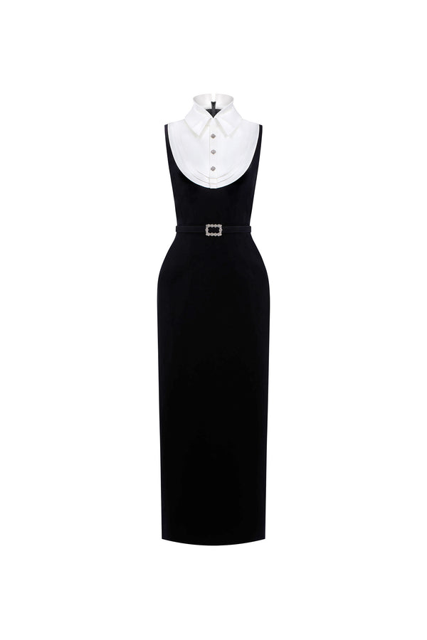 black pencil cocktail dress Boatneck 3/4 Sleeve Side Slit Pencil Dress The Dress Outlet