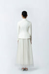Elowen Skirt - Back View Cream Silk Skirt by DeTHEIA