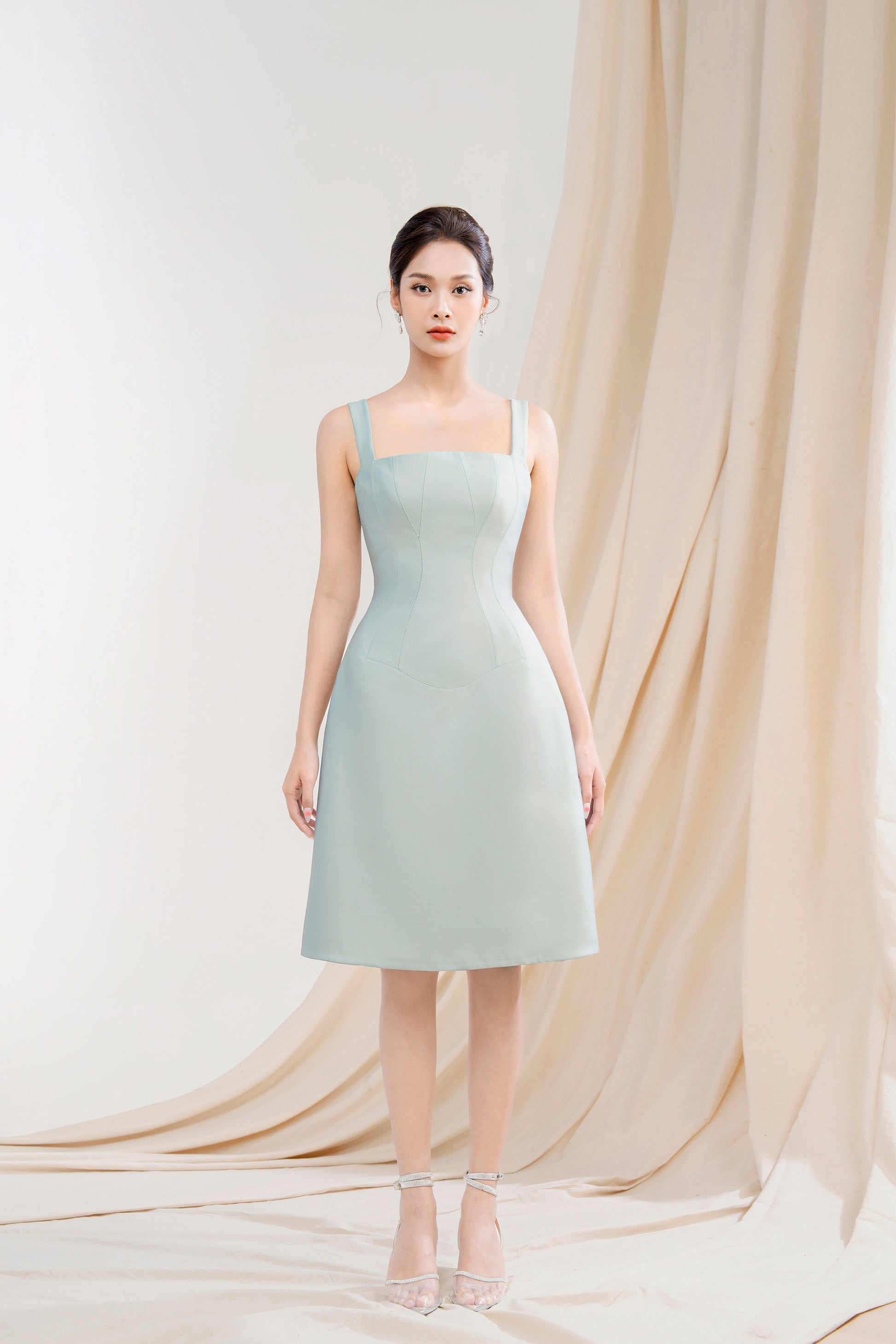 emma silk dress Women's Emma A-line See-Through Mesh Silk Maxi Dress S/M/L/Customize Nude MEAN BLVD