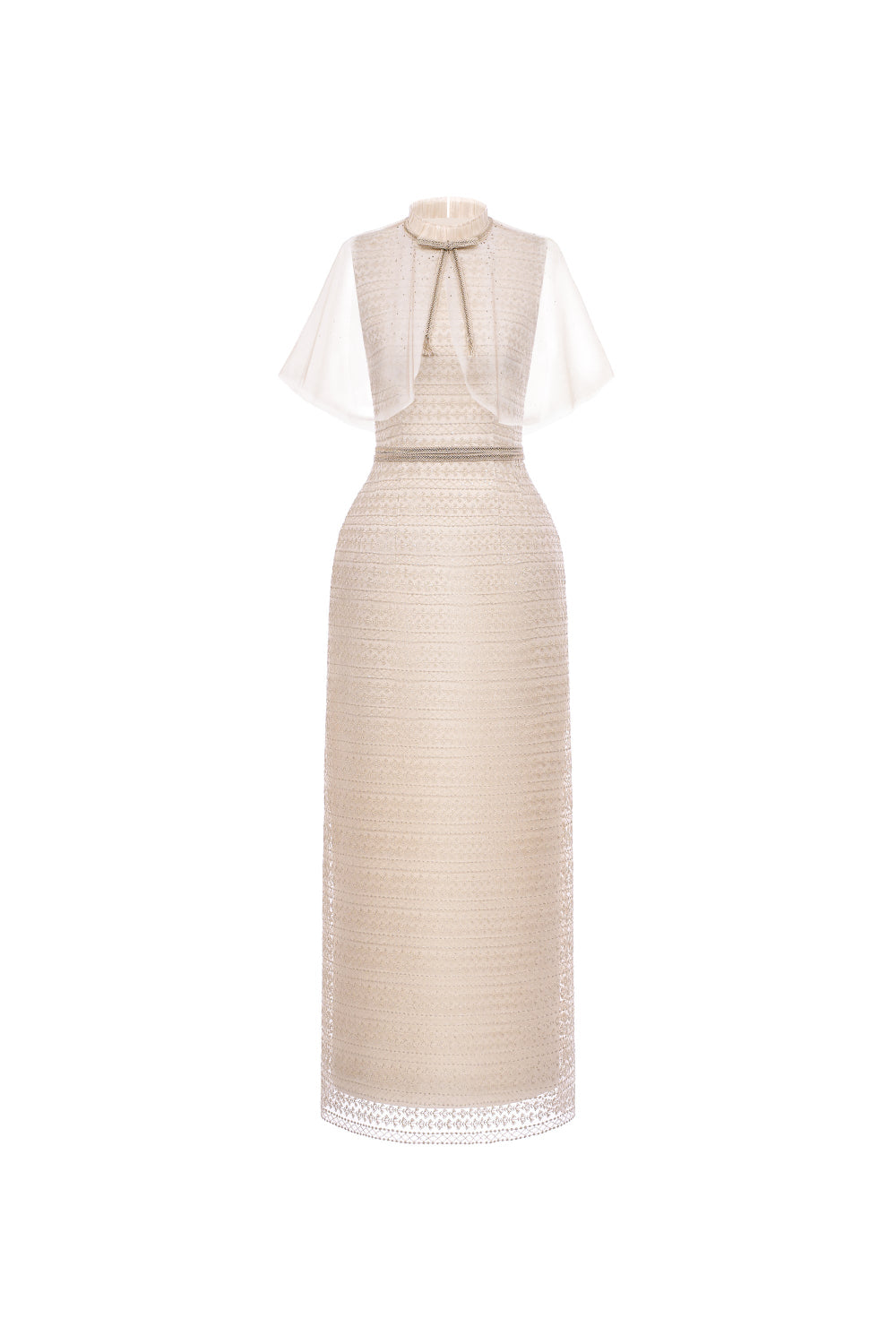Finette Dress - Beige Silk Dress by DeTHEIA