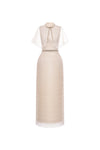 Finette Dress - Beige Silk Dress by DeTHEIA