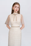 Finette Dress - Styled on Model Beige Dress by DeTHEIA
