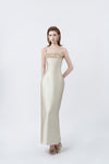 beige pencil midi dress, DeTHEIA De Nona Cometa