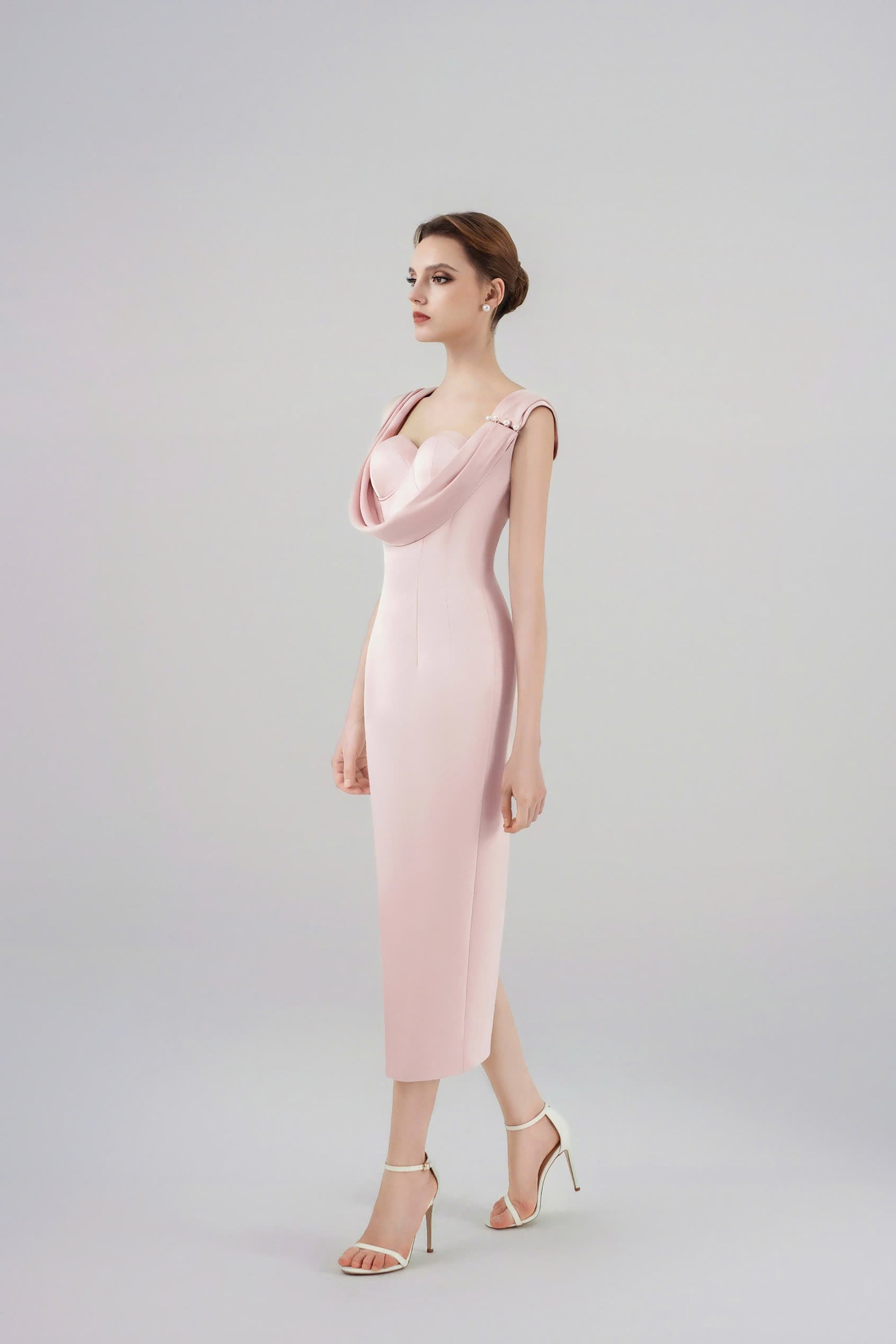 sirena dress pink Sirena Feather Sequin Dress Retrofete
