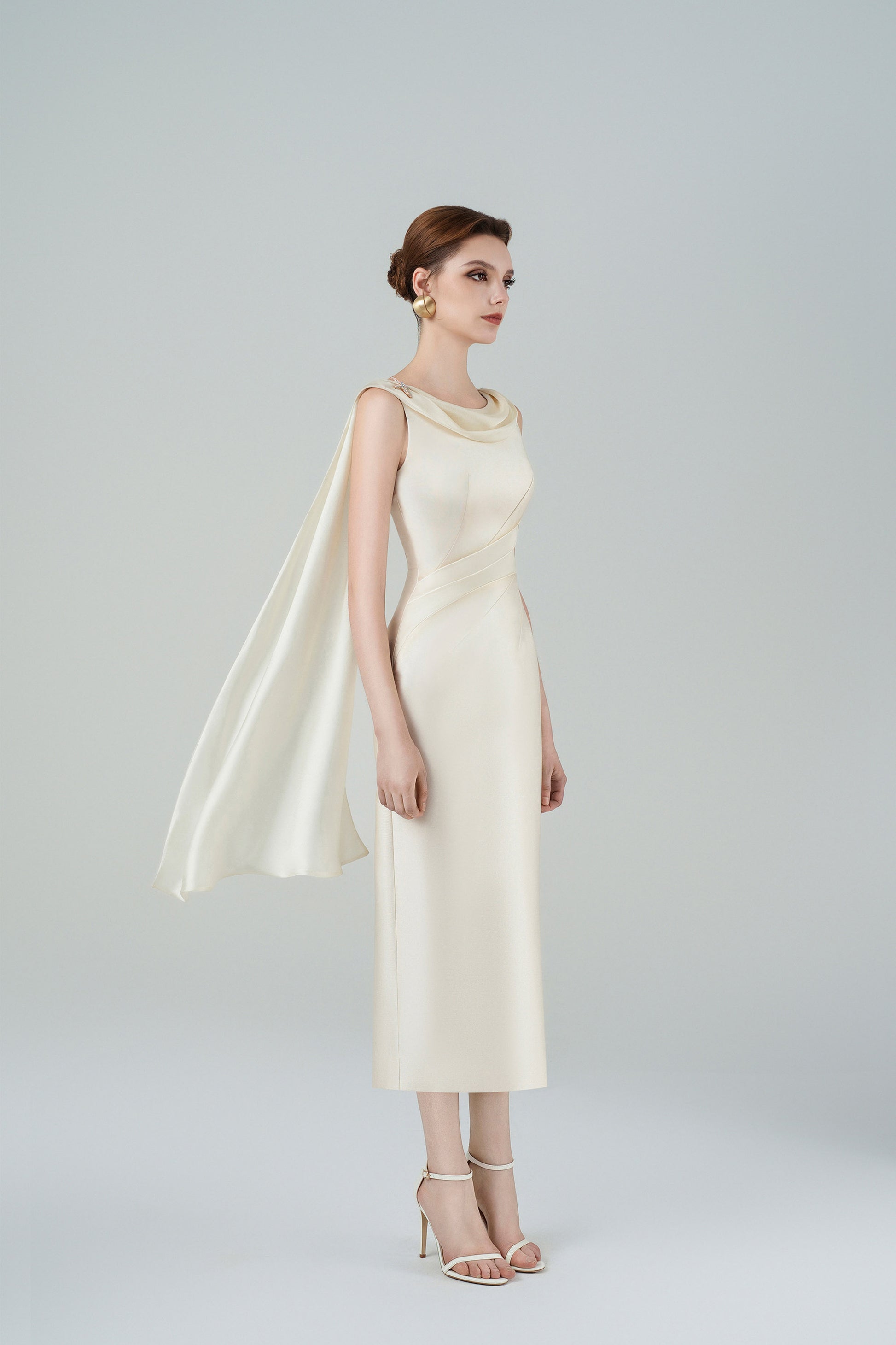 beige pencil dress Vittoria Beige Pencil Dress DeTHEIA