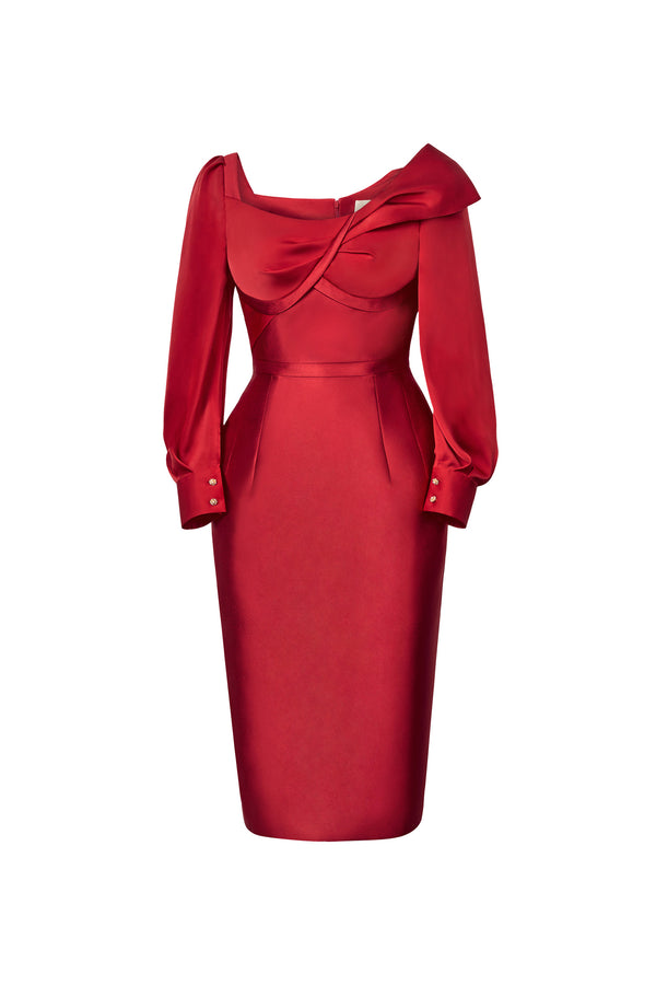 formal pencil dresses Inspire Chic Women's Sleeveless Pencil Dress Notched Lapel Faux Wrap Formal Business Work Dresses XL Dark Green