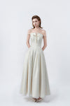 cream off-the-shoulder maxi dress, DeTHEIA De Nona Cometa