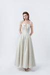 cream off-the-shoulder maxi dress, DeTHEIA De Nona Cometa