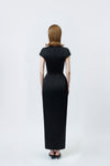black pencil midi dress with back zip, DeTHEIA De Nona Cometa
