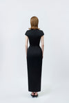 black pencil midi dress with back zip, DeTHEIA De Nona Cometa