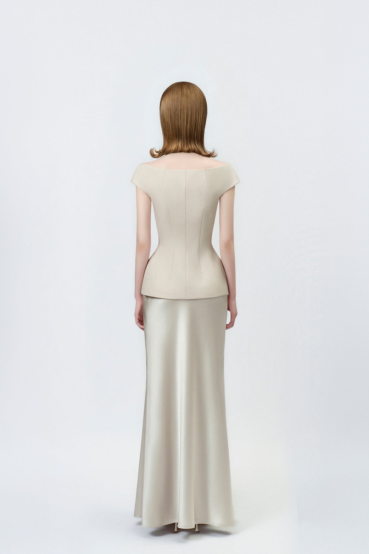 gold trumpet skirt with back zip, DeTHEIA De Nona Cometa