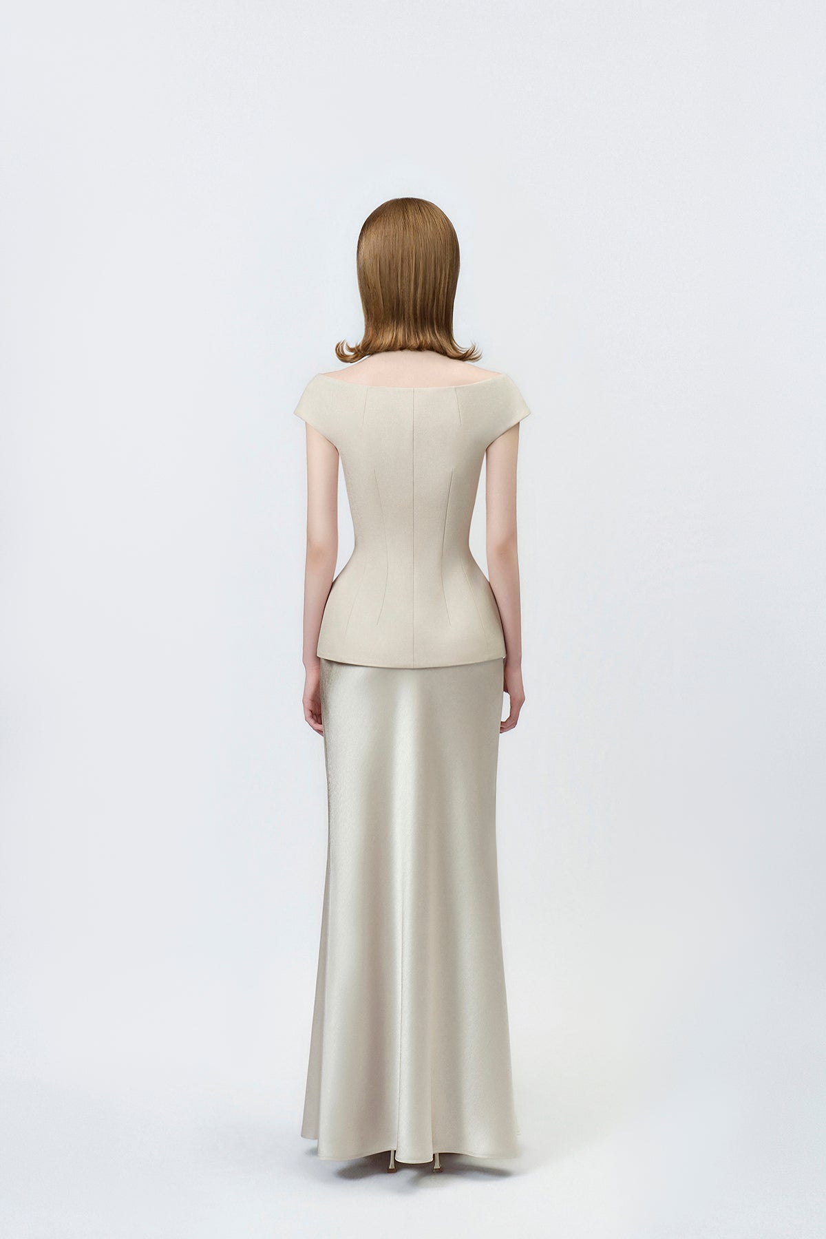 gold trumpet skirt with back zip, DeTHEIA De Nona Cometa