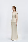 Lumina Beige Peplum Top