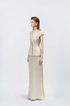 gold trumpet skirt with fitted silhouette, DeTHEIA