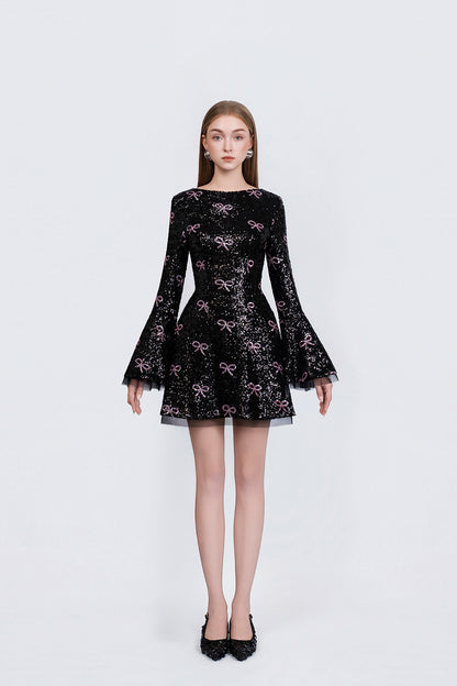 Moulin Dress - Front View Black Silk Dress by DeTHEIA