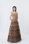 nude embellished maxi dress, DeTHEIA De Nona Cometa