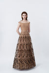 nude embellished maxi dress, DeTHEIA De Nona Cometa