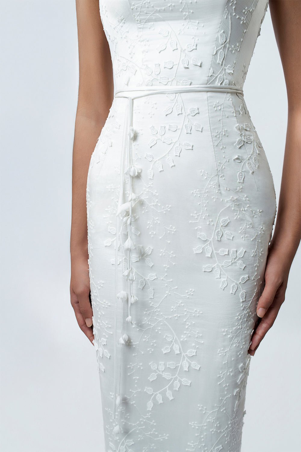 white pencil dress midi White Knit Midi Dress: Cotton Open Back Pencil Dress