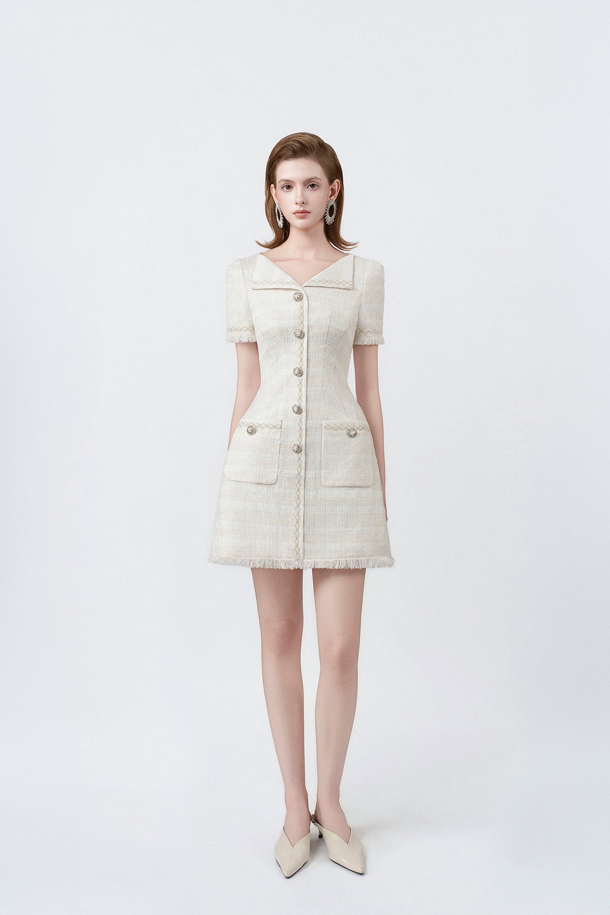 white sailor-collar mini dress, DeTHEIA De Nona Cometa