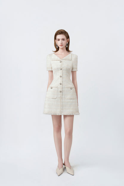 white sailor-collar mini dress, DeTHEIA De Nona Cometa