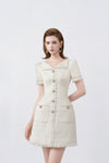 sailor collar and button trim on white, DeTHEIA