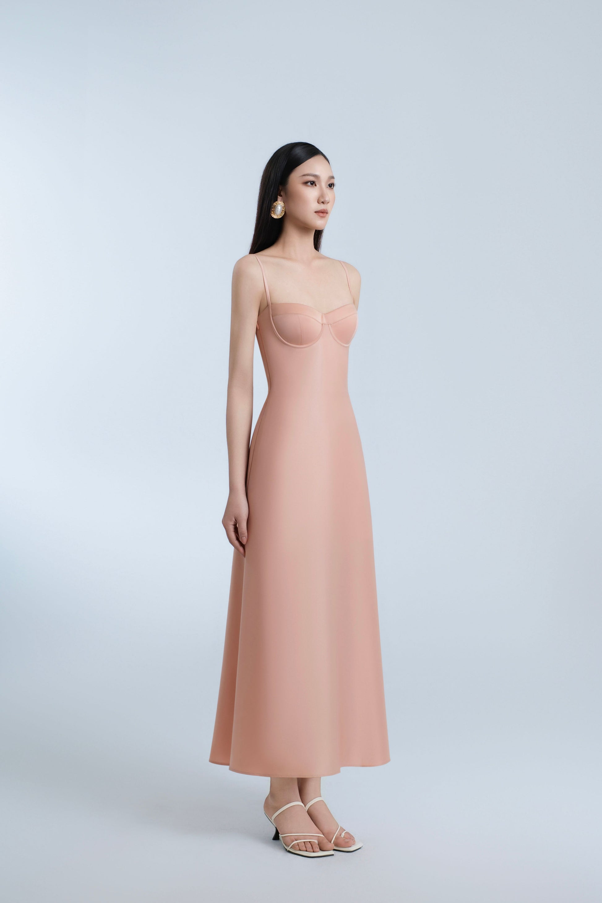 coral silk dress Azazie Monroe